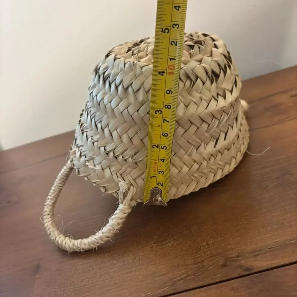 Morocco Basket Handwoven Natural Palm Leaves Mini basket